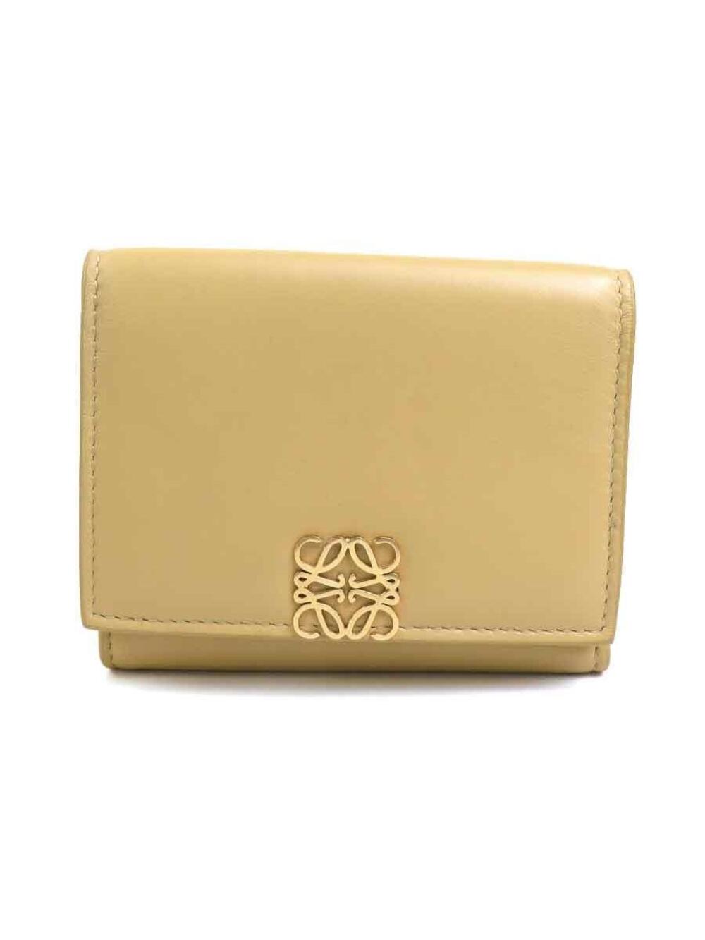 Auth Loewe Anagram Trifold Wallet #363528L29B